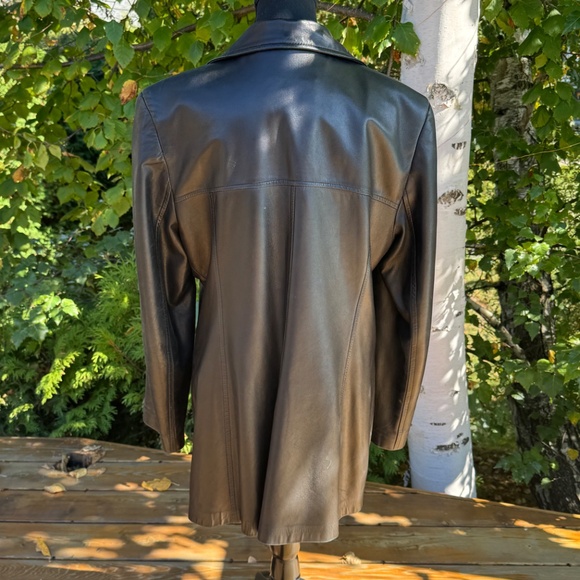 🖤 Classic Vintage Black Leather Coat - MIX Since 1989 - Made in Canada - Sz XL - Picture 5 of 14